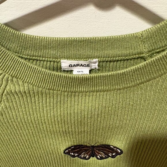 Garage Cropped Knit Sweater - L - Picture 3 of 3